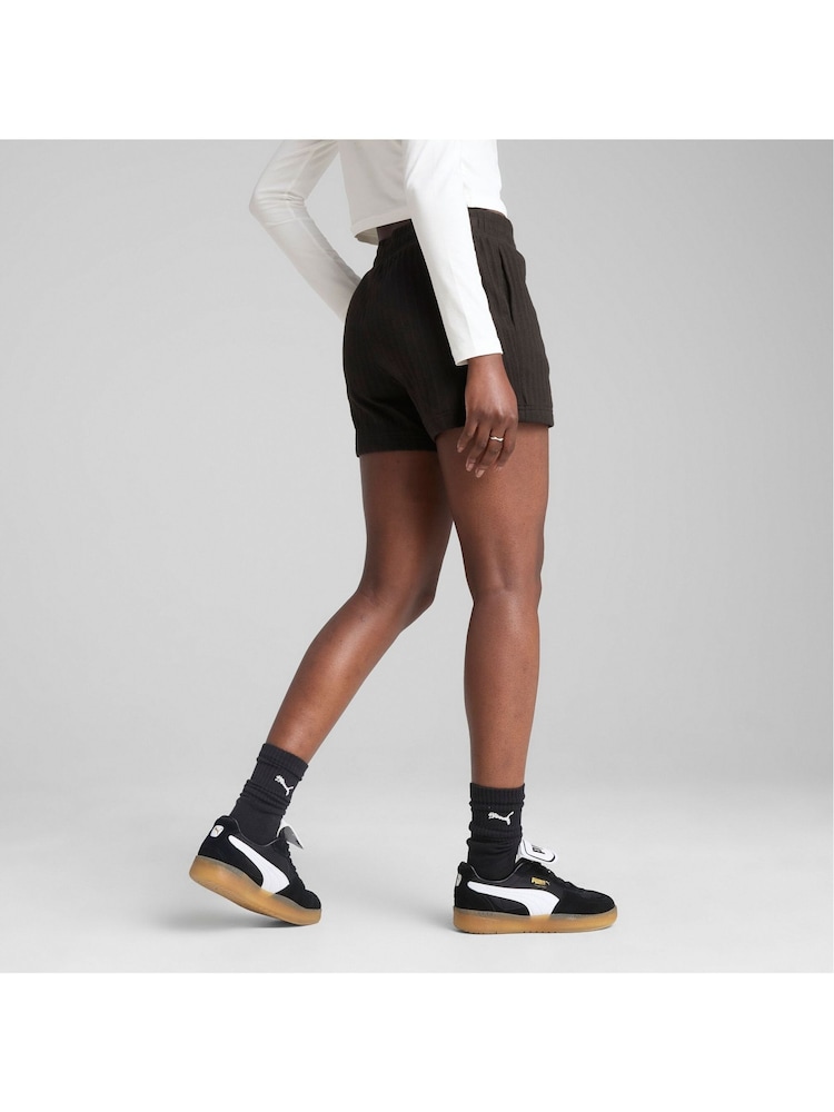 Puma Black Womens Wardrobe ESS 4" Pointelle Shorts - Image 16 of 16 Puma Black Womens Wardrobe ESS 4" Pointelle Shorts - Image 16 of 16