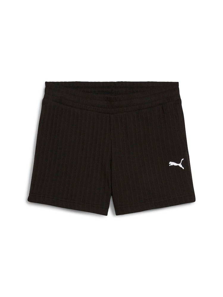 Puma Black Womens Wardrobe ESS 4" Pointelle Shorts - Image 5 of 5