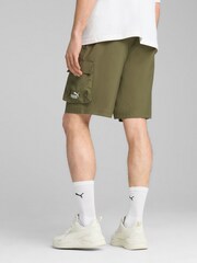 Puma Green Mens Essentials No.1 Logo Woven Cargo 9" Shorts - Image 2 of 4