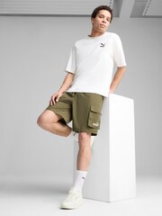 Puma Green Mens Essentials No.1 Logo Woven Cargo 9" Shorts - Image 3 of 4