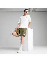 Puma Green Mens Essentials No.1 Logo Woven Cargo 9" Shorts - Image 4 of 4