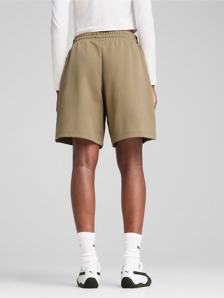 Puma Brown Womens Wardrobe Ess Relaxed Long Line 8"Shorts - Image 2 of 5