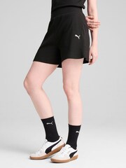 Puma Black Womens High-Rise Ess Elevated 5" Rib Shorts - Image 1 of 2