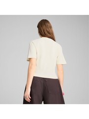 Puma White Womens Wardrobe Essential Ribbed Relaxed T-Shirt - Image 5 of 5