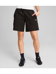 Puma Black Womens Long Line Wardrobe Ess Relaxed 8 Shorts - Image 1 of 5