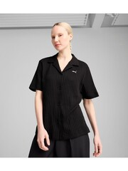 Puma Black Womens Wardrobe Essential Pointelle Shirt - Image 1 of 7