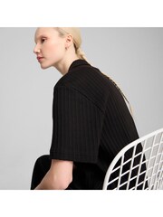 Puma Black Womens Wardrobe Essential Pointelle Shirt - Image 3 of 7