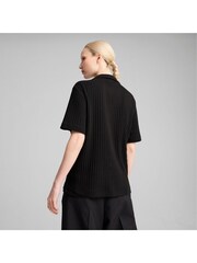 Puma Black Womens Wardrobe Essential Pointelle Shirt - Image 4 of 7