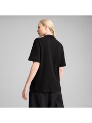 Puma Black Womens Wardrobe Essential Pointelle Shirt - Image 5 of 7