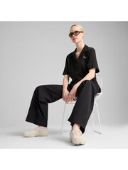 Puma Black Womens Wardrobe Essential Pointelle Shirt - Image 6 of 7