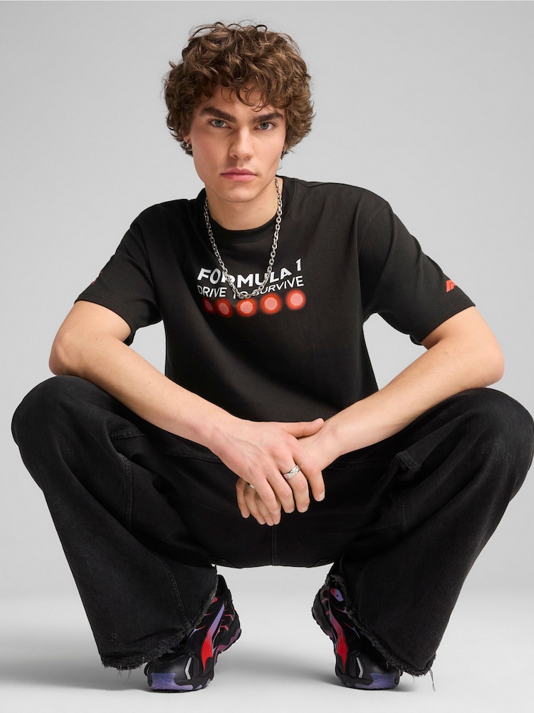Puma Black Mens F1 Drive To Survive Graphic T-Shirt - Image 2 of 5