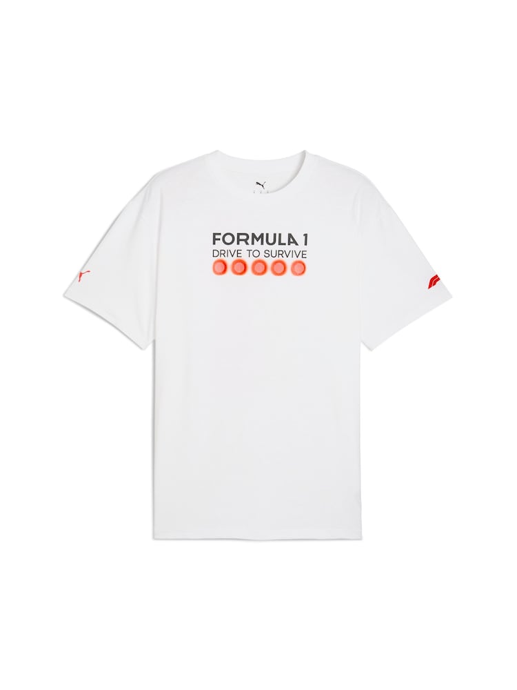 Puma White Mens F1 Drive to Survive Graphic T-Shirt - Image 2 of 2