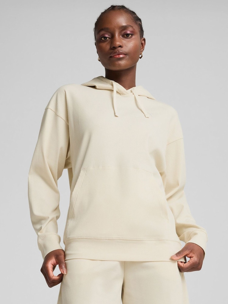 Puma Natural Womens Elevated Comfort Rib Hoodie - Image 1 of 7