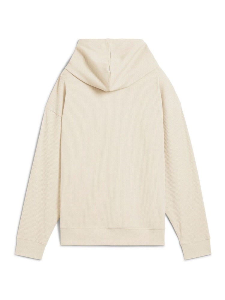 Puma Natural Womens Elevated Comfort Rib Hoodie - Image 7 of 7