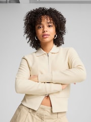 Puma Cream Womens Premium Essential Knitted Cardigan - Image 1 of 5