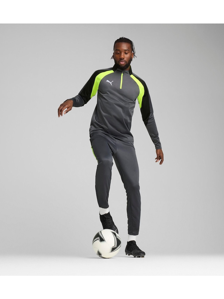 Puma Grey Mens Individual Liga Quarter Zip Long Sleeve Top - Image 1 of 5