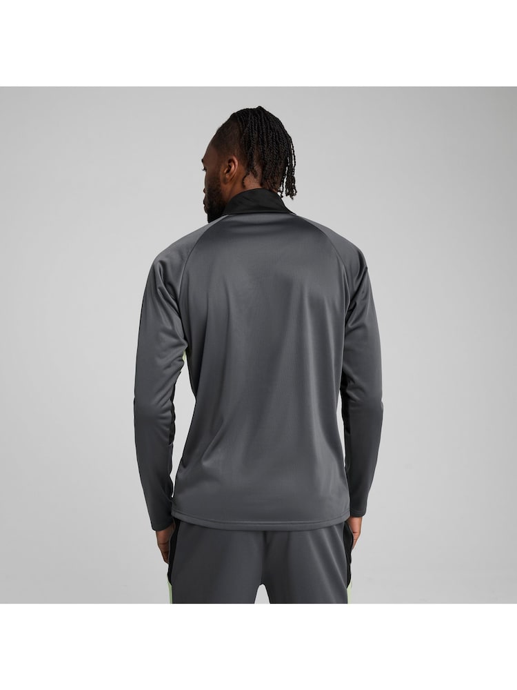 Puma Grey Mens Individual Liga Quarter Zip Long Sleeve Top - Image 2 of 5