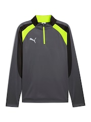 Puma Grey Mens Individual Liga Quarter Zip Long Sleeve Top - Image 5 of 5