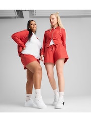 Puma Red Womens Premium Essentials A-Line 4' Jacquard Shorts - Image 1 of 7