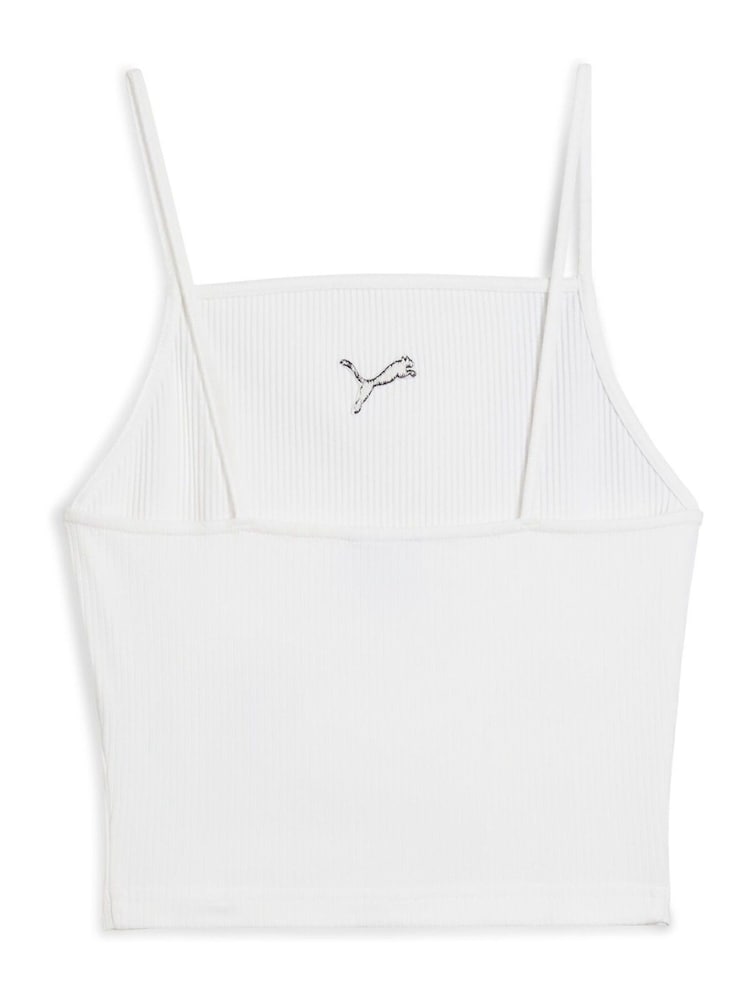 Puma White Womens Wardrobe Essentials Ribbed Tank Top - Image 4 of 4