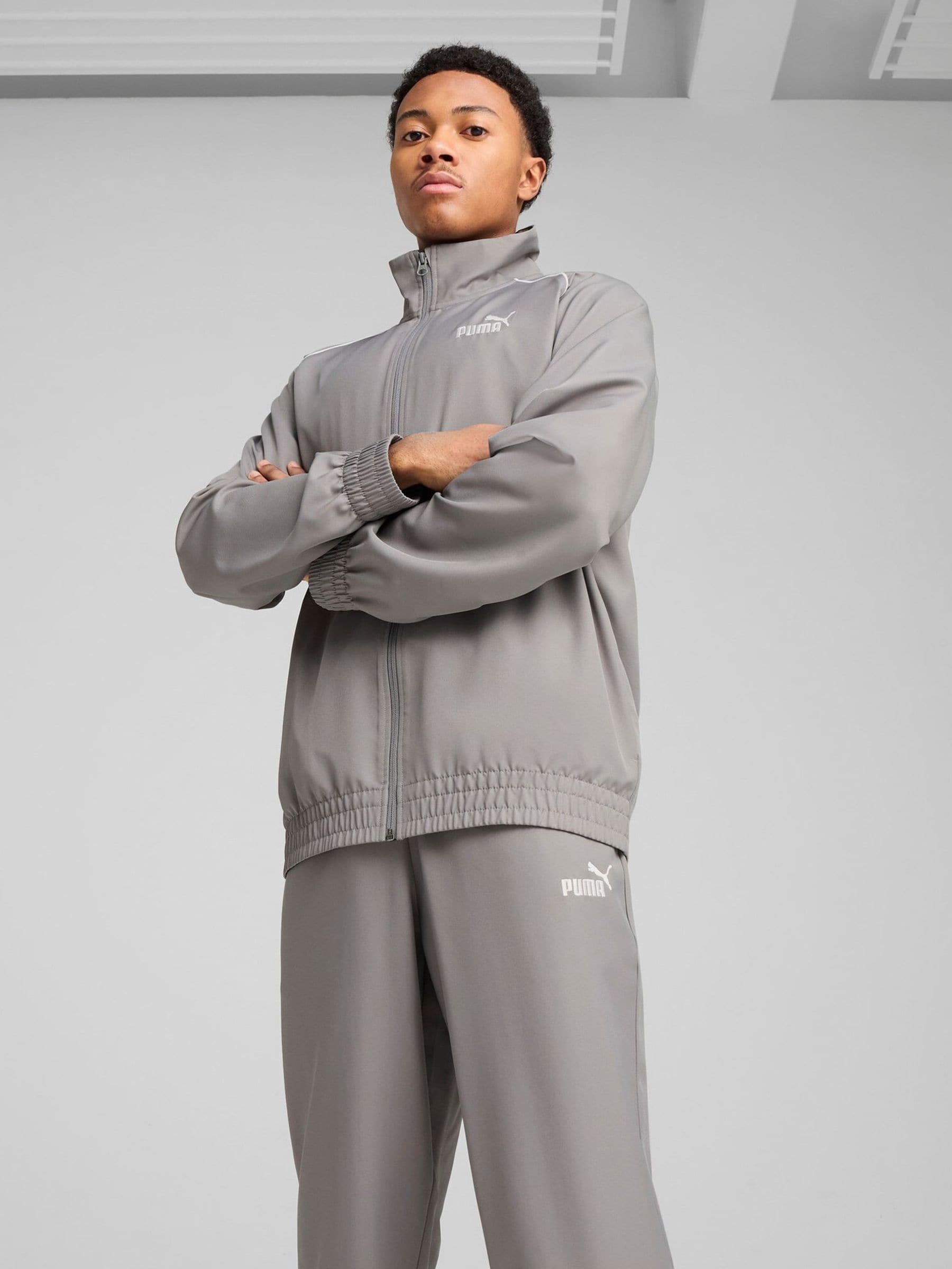 Buy Puma Grey Mens Woven Piping Tracksuit from Next USA
