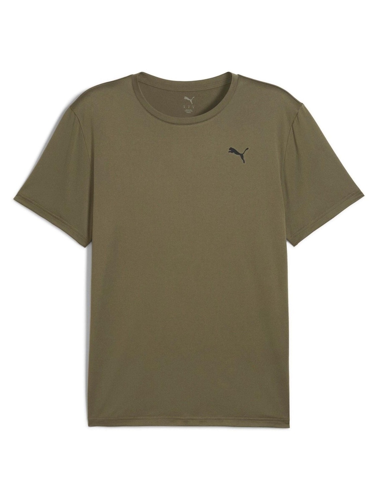 Puma Green Mens Tad Essentials Solid Cat T-Shirt - Image 1 of 2