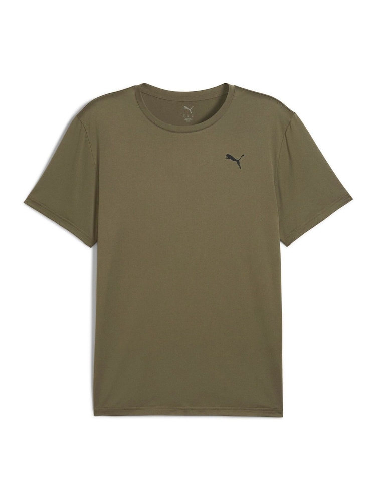 Puma Green Mens Tad Essentials Solid Cat T-Shirt - Image 2 of 2
