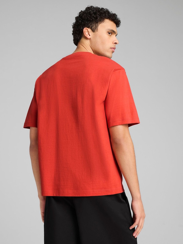 Puma Red Mens Wardrobe Ess Boxy T-Shirt - Image 2 of 3