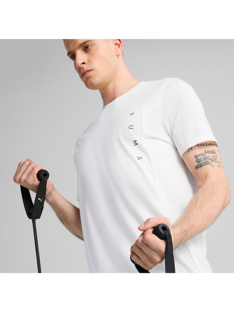 Puma White Mens Tad Tech Triblend T-Shirt - Image 7 of 7