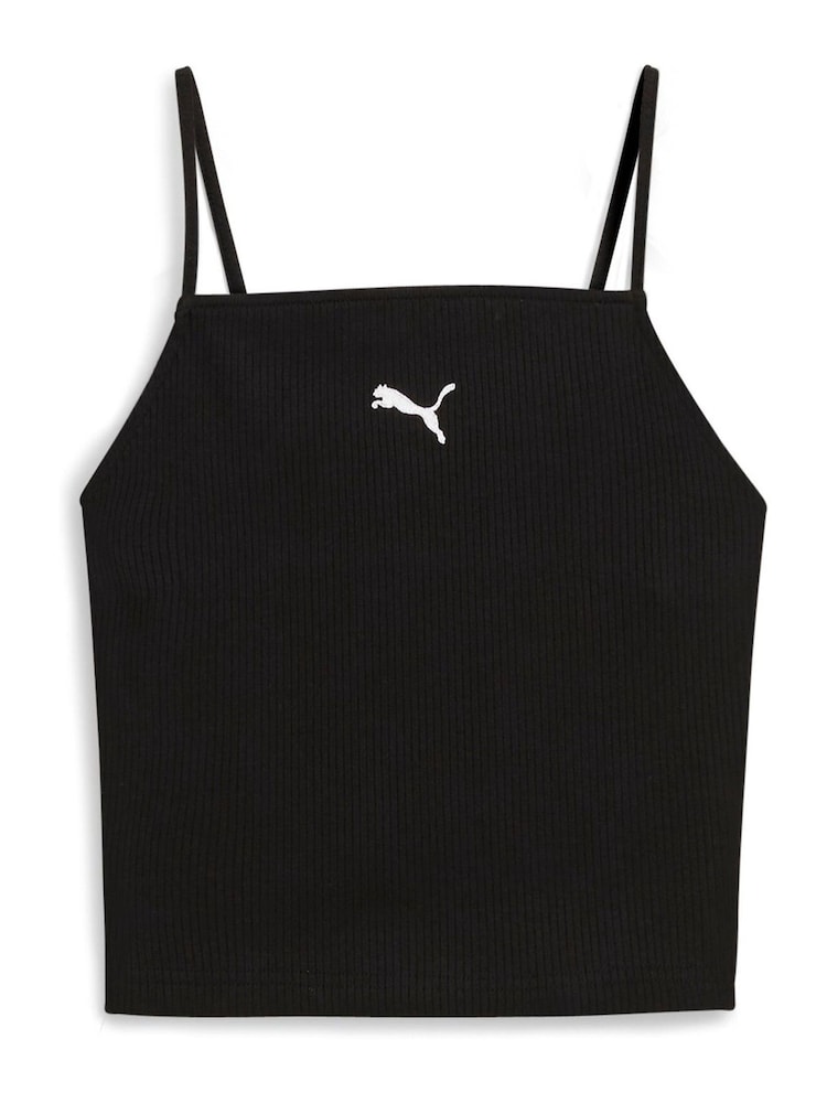 Puma Black Womens Wardrobe Essentials Ribbed Tank Top - Image 5 of 5