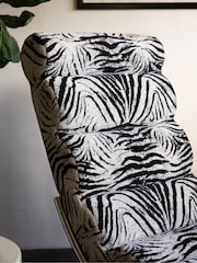 Rockett St George Zebra Woven Black Cream Lounge Chair - Image 2 of 9