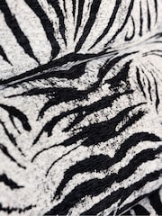 Rockett St George Zebra Woven Black Cream Lounge Chair - Image 3 of 9
