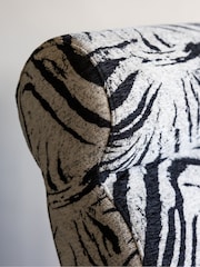 Rockett St George Zebra Woven Black Cream Lounge Chair - Image 4 of 9