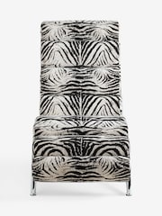 Rockett St George Zebra Woven Black Cream Lounge Chair - Image 7 of 9