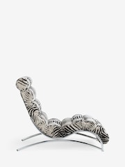 Rockett St George Zebra Woven Black Cream Lounge Chair - Image 8 of 9