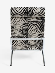 Rockett St George Zebra Woven Black Cream Lounge Chair - Image 9 of 9