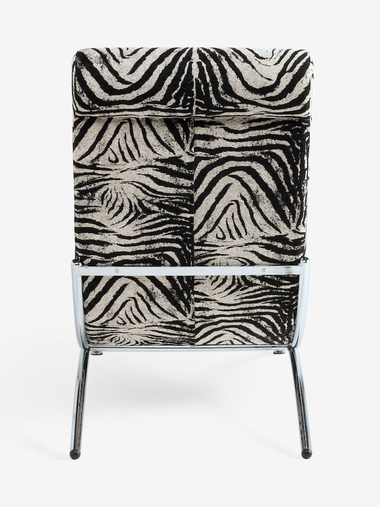 Rockett St George Zebra Woven Black Cream Lounge Chair - Image 9 of 9 Rockett St George Zebra Woven Black Cream Lounge Chair - Image 9 of 9