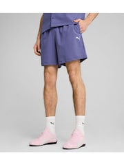 Puma Blue Mens Wardrobe Essential Seersucker Relaxed Shorts - Image 1 of 5