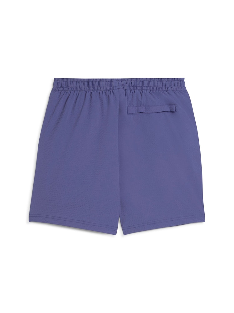 Puma Blue Mens Wardrobe Essential Seersucker Relaxed Shorts - Image 5 of 5