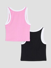 River Island Pink Girls Tank Tops 2 Pack - Image 2 of 4