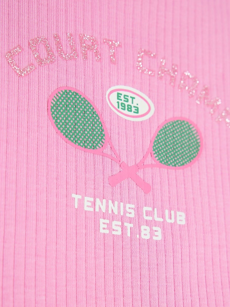River Island Pink Girls Tank Tops 2 Pack - Image 4 of 4