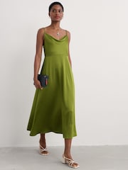 Seasalt Cornwall Green Petite Housel Bay Satin Cami Dress - Image 1 of 5