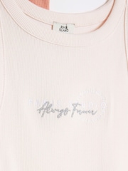 River Island Pink Girls Tank Tops 2 Pack - Image 4 of 4