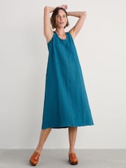 Seasalt Cornwall Blue Teal Helleborine Above-Ankle Dress - Image 3 of 5