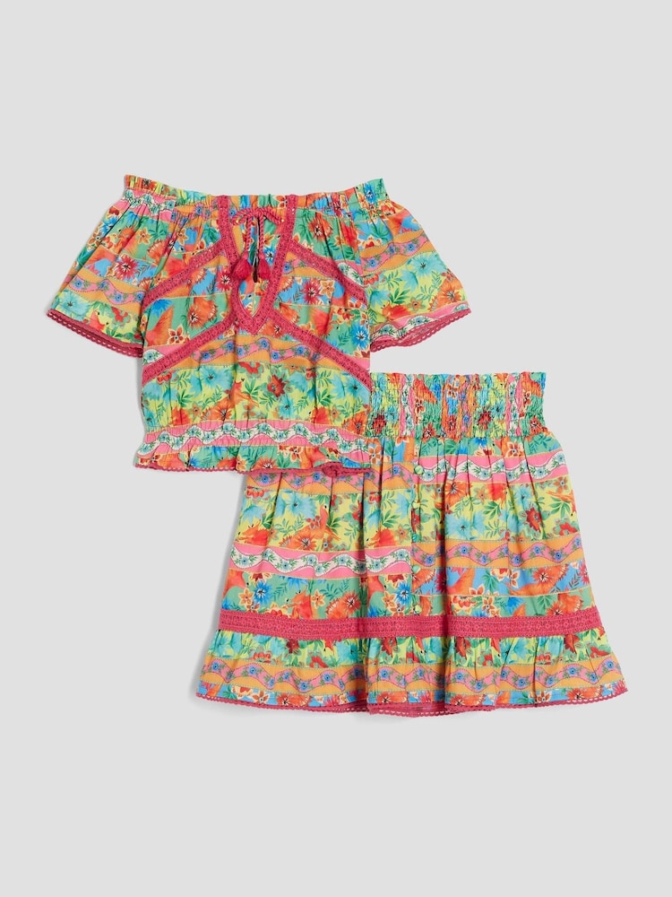 River Island Tropical Stripe Skirt Set - Bild 2 von 5