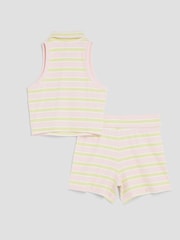River Island Pink Girls Stripe Shorts Set - Image 2 of 5