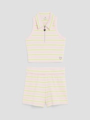 River Island Pink Girls Stripe Shorts Set - Image 3 of 5