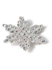 Aela Silver Tone Christmas Rhinestone Snowflake Brooch - Image 3 of 4