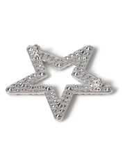 Aela Silver Tone Christmas Rhinestone Star Brooch - Image 3 of 3