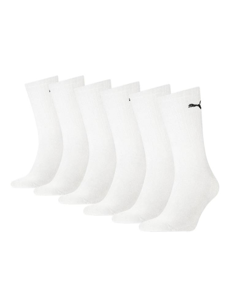 Puma White Crew Socks 6 Pack - Image 1 of 1